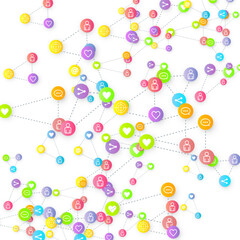 Social media marketing icons internet tags target