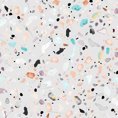 Terrazzo Texture Vector. Flooring Seamless Pattern