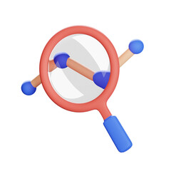 search analysis 3d icon illustration