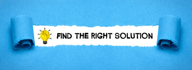 find the right solution