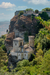 Fototapeta na wymiar Erice - Trapani - Sicilia - Italia - Castello di Pepoli - Castello di Venere
