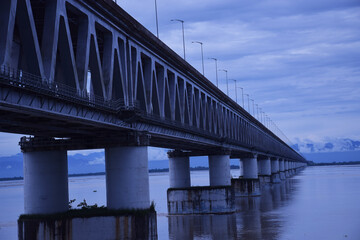 Picture of Bogibeel Bridge in Dibrugarh Assam - obrazy, fototapety, plakaty