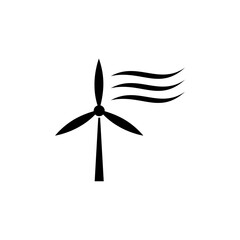 Wind power energy turbine silhouette illustration tower windmill icon