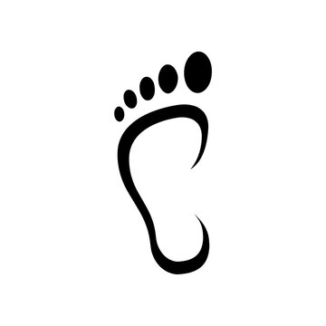 Human feet icon on white background