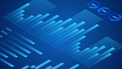 Market online business graph concept