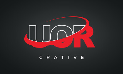 UOR letters typography monogram logo , creative modern logo icon with 360 symbol
