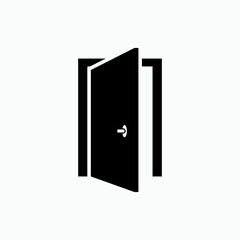Opened Door Icon. Access Symbol  - Vector.
