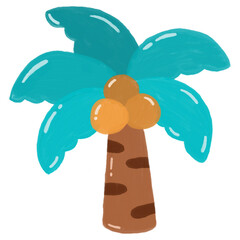 Palm tree island coconut cartoon icon