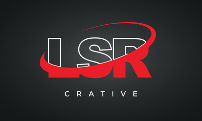 LSR letters typography monogram logo , creative modern logo icon with 360 symbol 