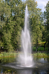 Naklejka premium Water fountain spraying water