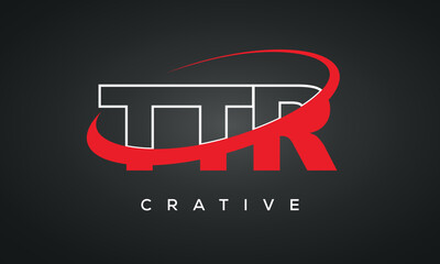 TTR letters typography monogram logo , creative modern logo icon with 360 symbol 