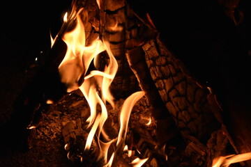 fire in the fireplace