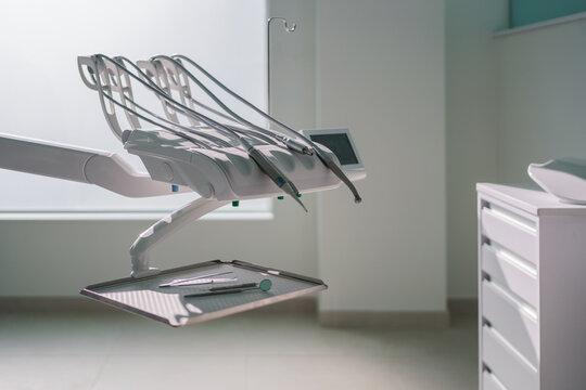 Modern dental tools in clinic office
