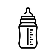 Bottle of breast milk olor line icon. Pictogram for web page