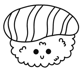 Cute sushi rolls kawaii funny japanese food line