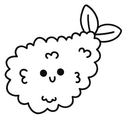 Cute happy funny tempura shrimp cartoon line