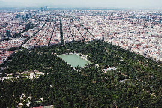 Landscape of city with developed infrastructure