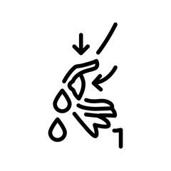 Expressing breast milk olor line icon. Pictogram for web page