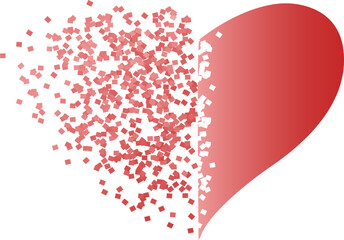 A heart with a dispersion effect. Vector EPS 10. Art for Valentine Day.