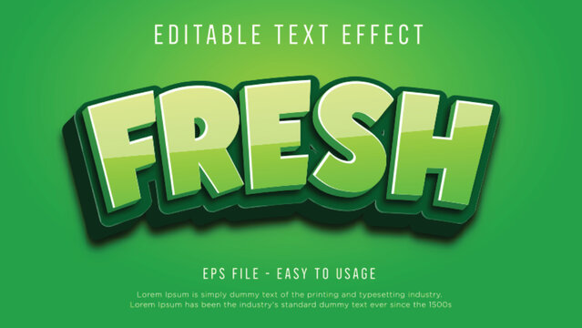 Fresh Green 3d Editable Text Effect