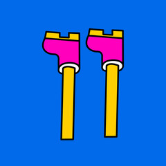 Psychedelic trippy vector doodle illustration. Crazy hallucination print. Psychedelic sticker. Trippy 70s