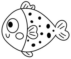 Aquarium fish linear icon