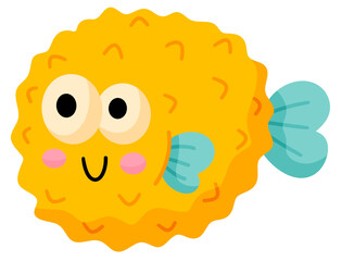 Cartoon puffer fish © Sathaporn