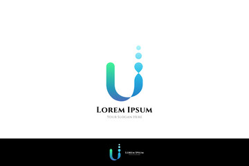 letter U with water bubbles for logo template © Dina