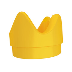 3d illustration crown icon with game theme