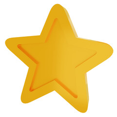 3d illustration star icon with game theme