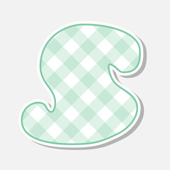 Patchwork hand drawn textile font. Cute textile font for scrapbook or collage design. Patchwork alphabet letter for your decoration with vicy pattern.