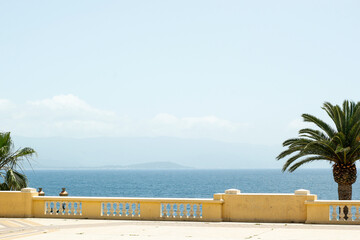 terrace overlooking the sea in ajaccio