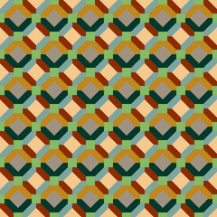 Geometric seamless pattern with boho square. bohemian print for fabric and wall decoration. Patchwork ornament. Vector illustration.