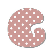 Polka dot letter.Pastel boho polka dots font. Hand drawn letter design for scrapbooks, albums, crafts and back to school projects.