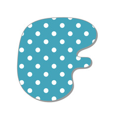 Polka dot letter.Pastel polka dots font. Hand drawn letter design for scrapbooks, albums, crafts and back to school projects.