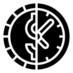 TIME IS MONEY glyph icon
