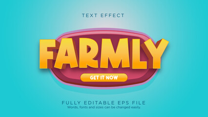 Fototapeta na wymiar Farmly Game UI Button Text Effect Font Type