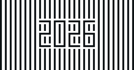 2026 vector background. Cover of card for 2026. Happy new year 