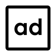 Advertisement sign black and white vector outline icon for web and print