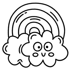 rainbow and clouds in the sky Line