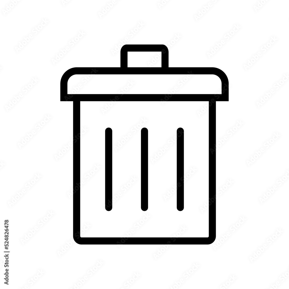Poster Garbage can and wastebasket. Vector.