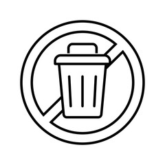 Do not put trash in the trash can icon. Vector.