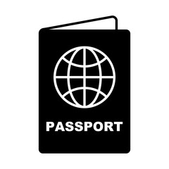 Passport book silhouette icon. Passport for international travel. Vector.
