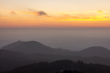 sunset in the mountains