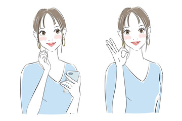  きれいな女性の表情2パターン