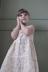 portrait of a little child in a dress in ruse bulgaria 