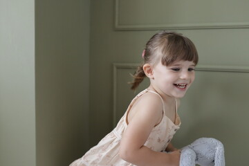portrait of a little child in a dress in ruse bulgaria 