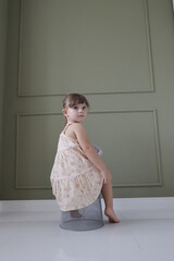 portrait of a little child in a dress in ruse bulgaria 