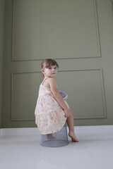 portrait of a little child in a dress in ruse bulgaria 