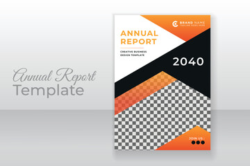 Modern business annual report cover layout template with creative shape concept